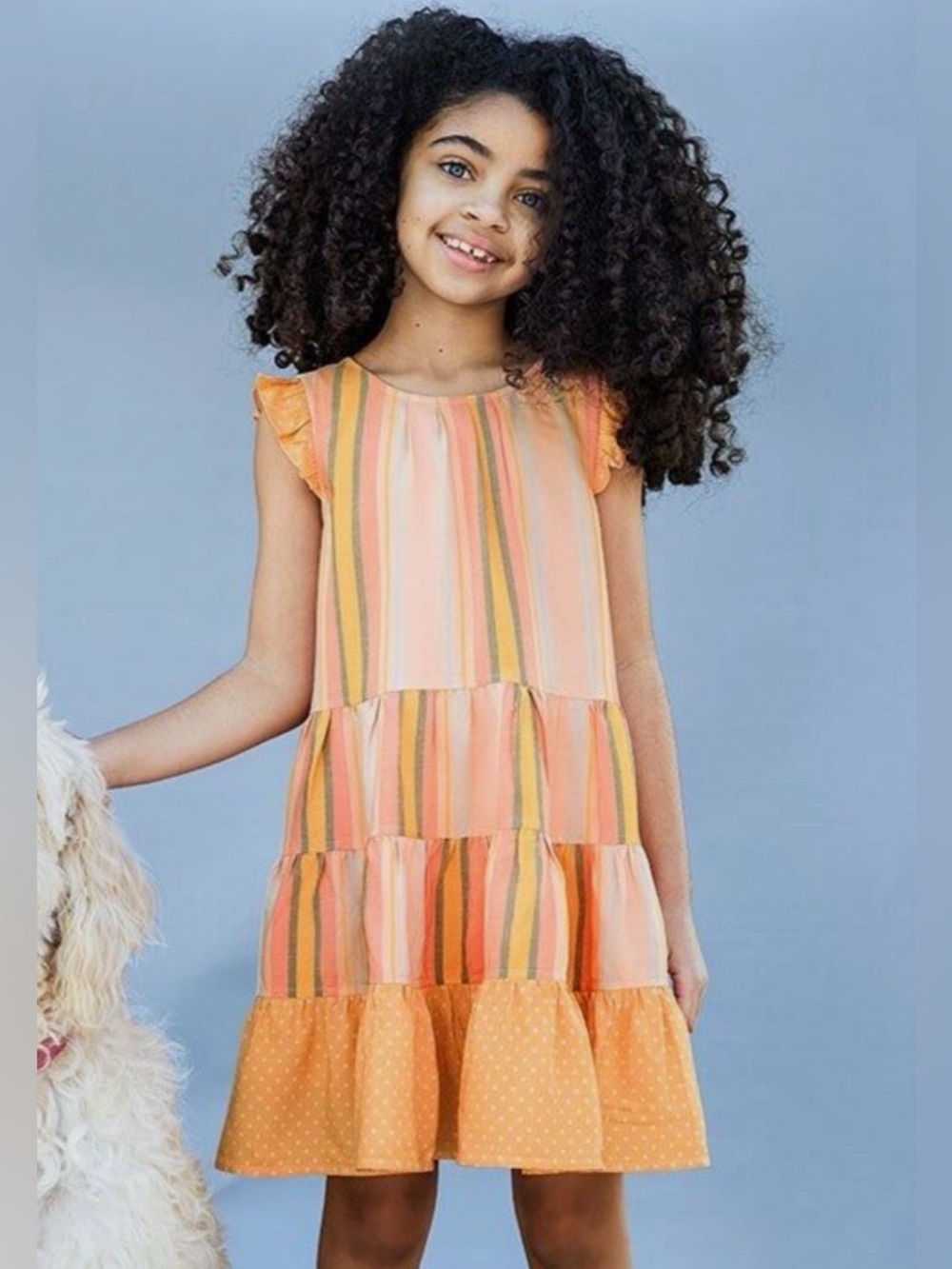 Girls Matilda Jane Dream Chasers Orange Creamsicle Dress Size 4